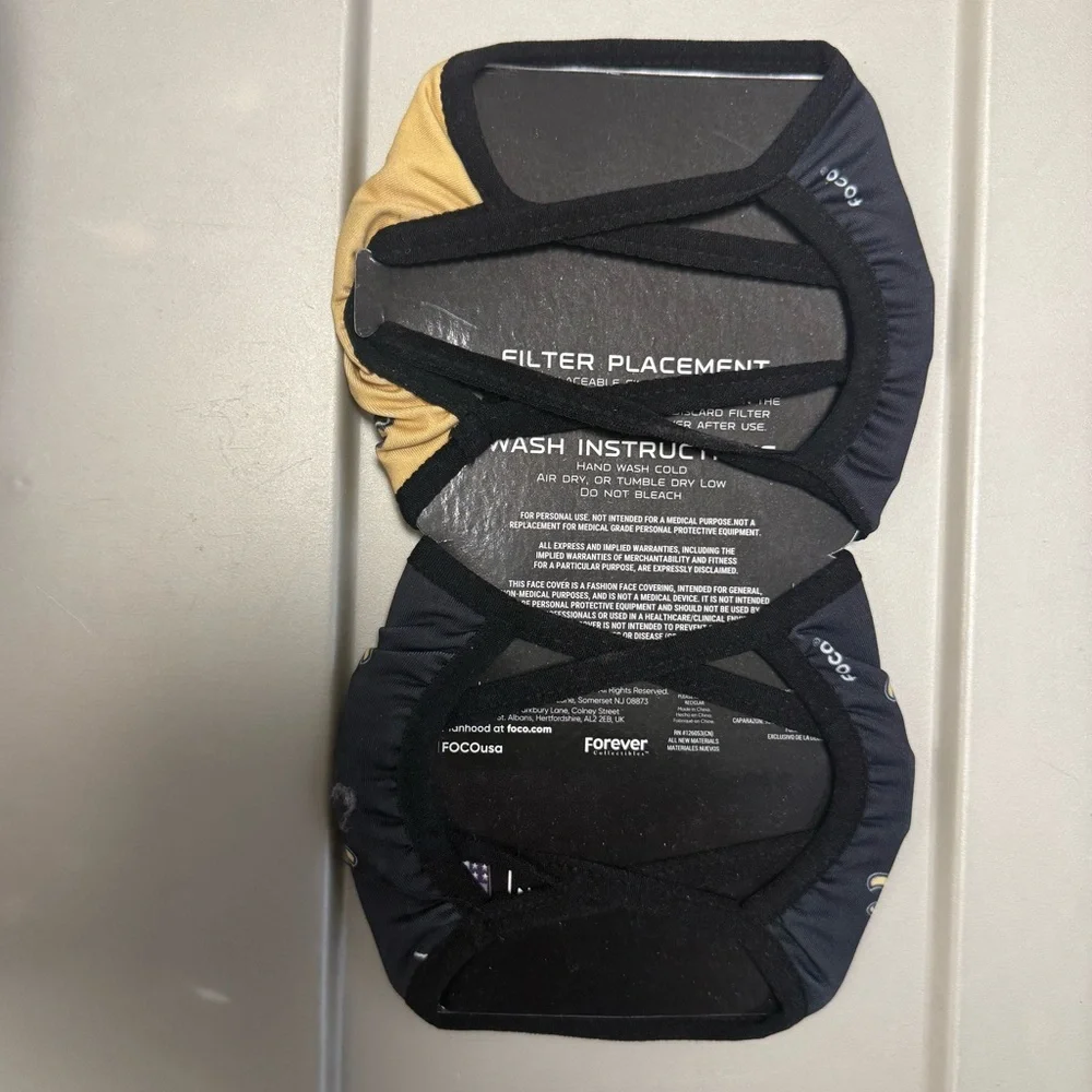 NFL New Orleans Saints Football Cloth face Mask Lot Black Gold new